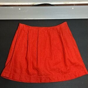 Banana Republic Vibrant Scorched Orange Linen Skater Skort